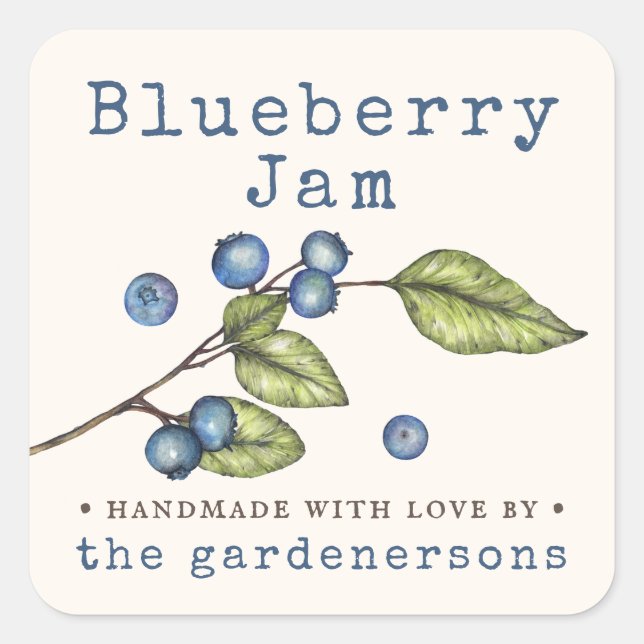 Blueberry Jam Quadratischer Aufkleber (Vorderseite)