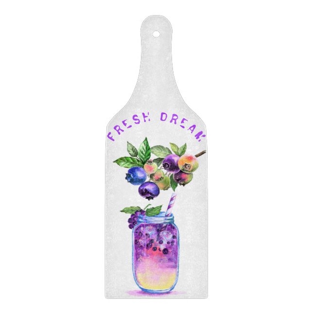 Blueberry Juice Cool Drink Cutting Board Schneidebrett (Vorderseite)