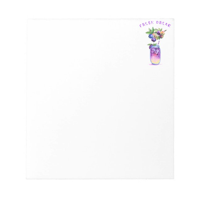 Blueberry Juice Cool Drink Frucht Notepad Notizblock (Vorderseite)