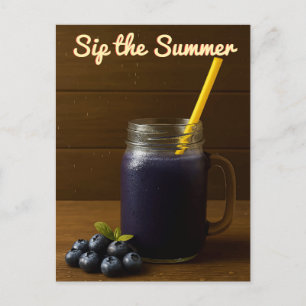 Blueberry Juice - "Sip the Summer" Postkarte