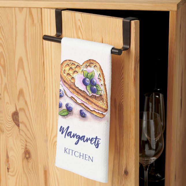 Blueberry Konditorei Backen Personalisiertes Küche Geschirrtuch (Drittel gefaltet)