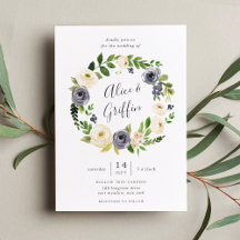 Blueberry Lane Wreath Wedding Einladung