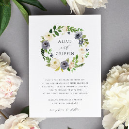 Blueberry Lane Wreath Wedding Einladung