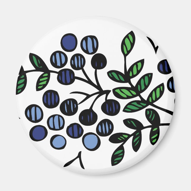 Blueberry Magnet Blumendesign (Vorne)