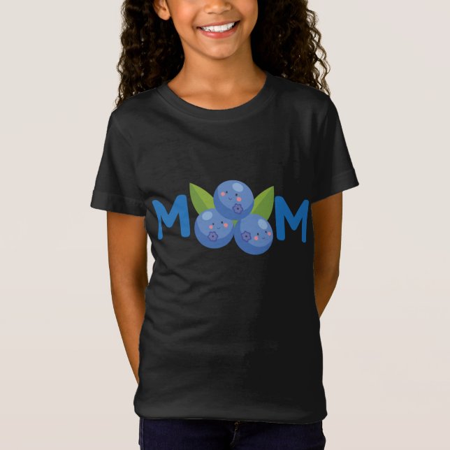 Blueberry Mama Funny Frucht Picking Spaß T-Shirt (Vorderseite)