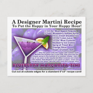 BLUEBERRY MARGARITA RECIPE CARDS POSTKARTE