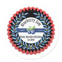 Blueberry-Marmelade aus Liebe Modern Blue Round St