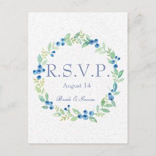 Blueberry Mittelsommer Rustic Berry Wedding RSVP Einladungspostkarte