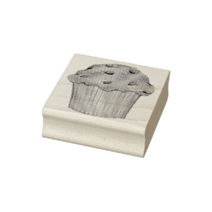 Blueberry Muffin Frühstück Lebensmittel Backwaren Gummistempel