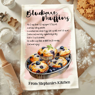 Blueberry Muffin Rezept Personalisiert Geschirrtuch