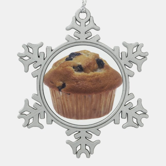 Blueberry Muffin Schneeflocken Zinn-Ornament (Vorderseite)