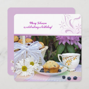 Blueberry Muffins Geburtstagsbrunch Einladung