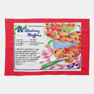 Blueberry Muffins Rezept Geschirrtuch