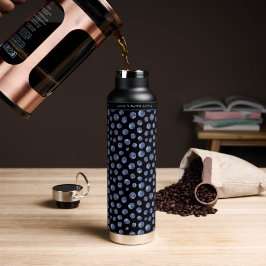 Blueberry Muster Name Black Blue Trinkflasche