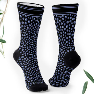 Blueberry Muster Personalisiert Name Black Blue Socken