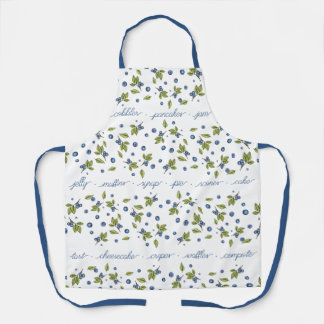 Blueberry Muster Worte Schürze