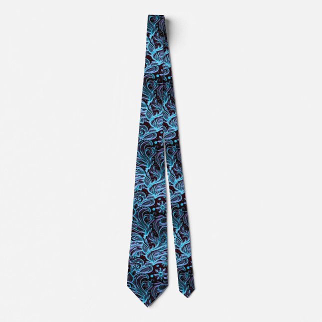 Blueberry Paisley Neck Tie Krawatte (Vorderseite)