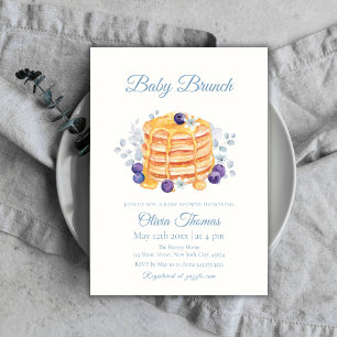 Blueberry Pancake Baby Brunch Babydusche Einladung