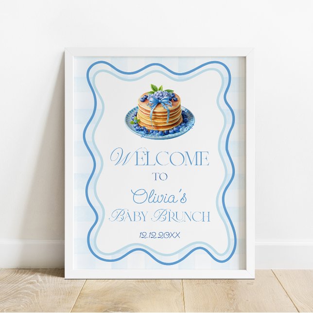 Blueberry Pancake Baby Brunch Babydusche Willkomme Poster (Von Creator hochgeladen)