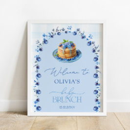 Blueberry Pancake Baby Brunch Babydusche Willkomme Poster