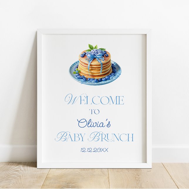 Blueberry Pancake Baby Brunch Babydusche Willkomme Poster (Von Creator hochgeladen)