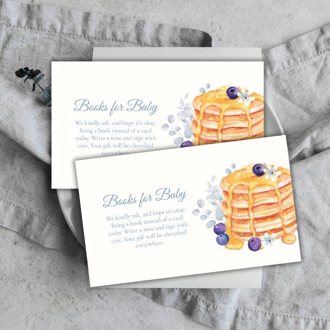 Blueberry Pancake Brunch Bücher Babydusche Begleitkarte (Floral Blueberry Pancake Brunch Books Baby Shower Enclosure Card)