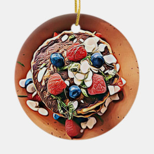 Blueberry Pancakes Funny Gag Weihnachtsfest Keramik Ornament