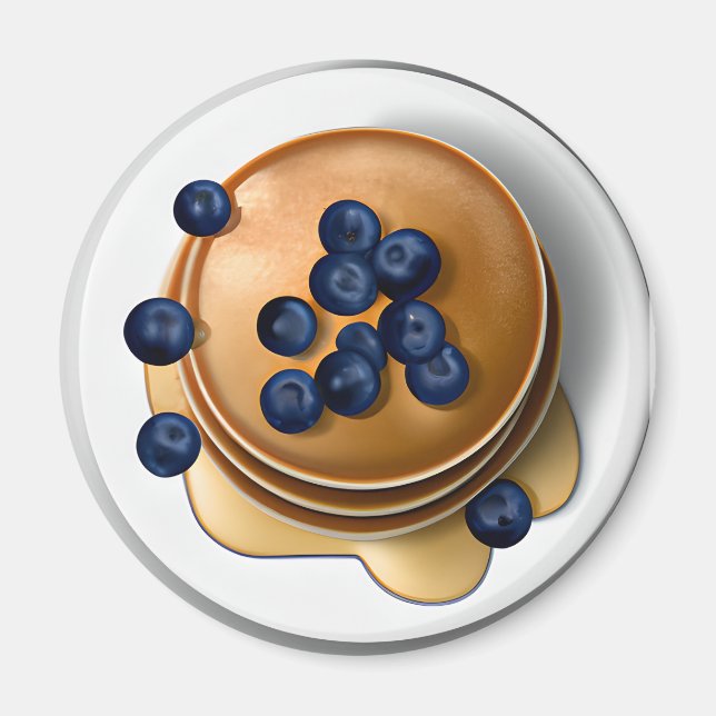 Blueberry Pancakes mit Syrup Food Magnet (Vorne)