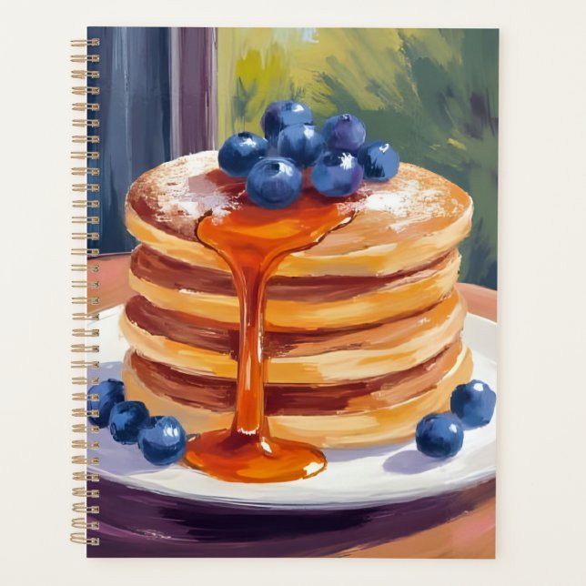 Blueberry Pancakes | Oil Painting Fruit Planer (Vorderseite)