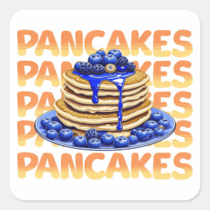 Blueberry Pancakes Quadratischer Aufkleber