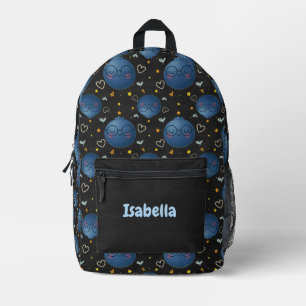 Blueberry Pattern Chalkboard Kids Backpack Bedruckter Rucksack