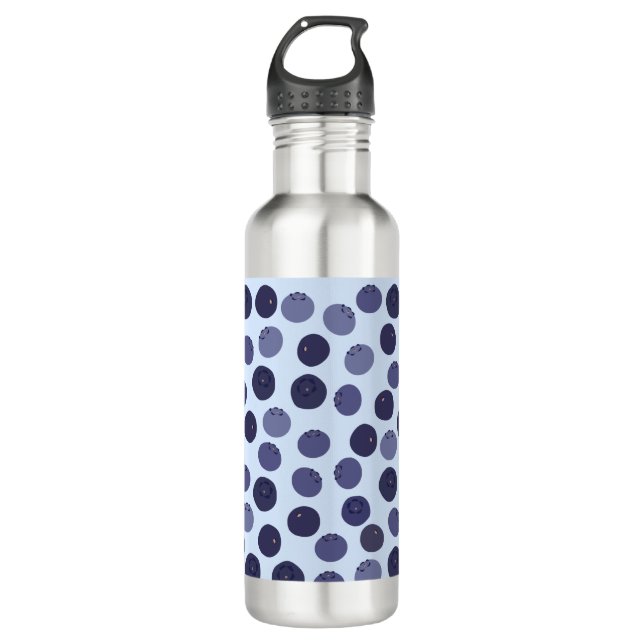 Blueberry Pattern Edelstahlflasche (Vorderseite)
