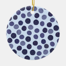 Blueberry Pattern Keramik Ornament