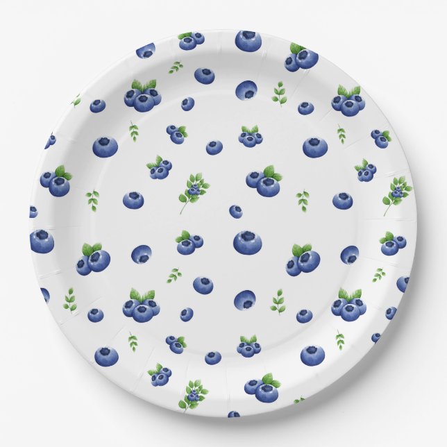 Blueberry Pattern Pappteller (Vorderseite)
