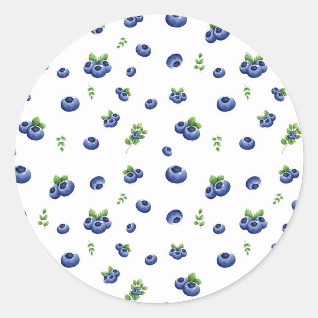 Blueberry Pattern Runder Aufkleber (Vorderseite)