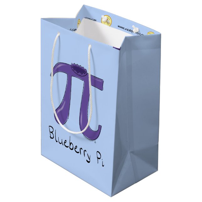Blueberry Pi Niedlich Mah Pi Day Party Geschenktas Mittlere Geschenktüte (Rückseite Schrägansicht)