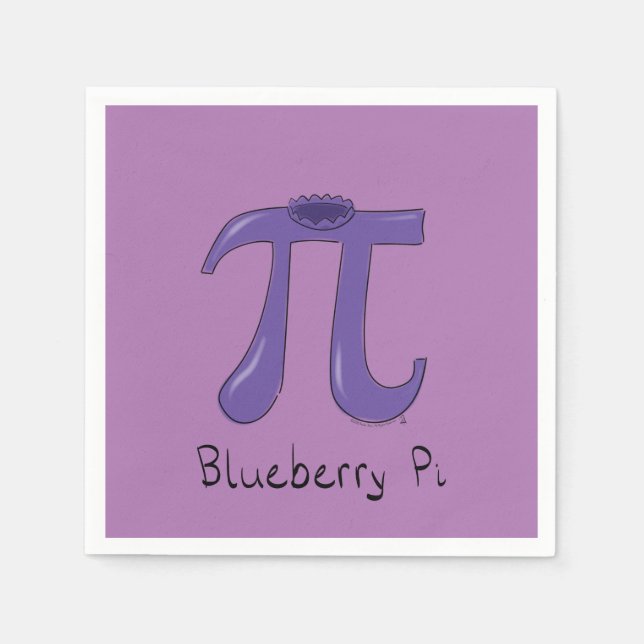 Blueberry Pi Niedlich Mah Pi Day Party Napkins Serviette (Vorderseite)