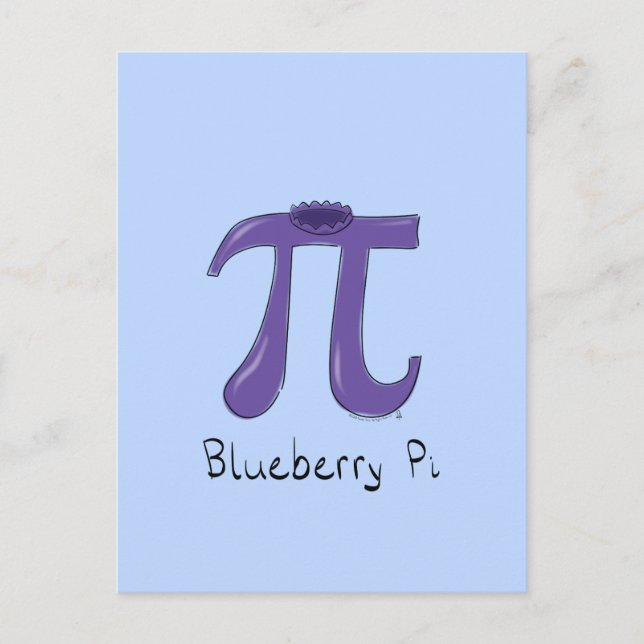 Blueberry Pi Niedlich Mah Pi Day Postcard Postkarte (Vorderseite)