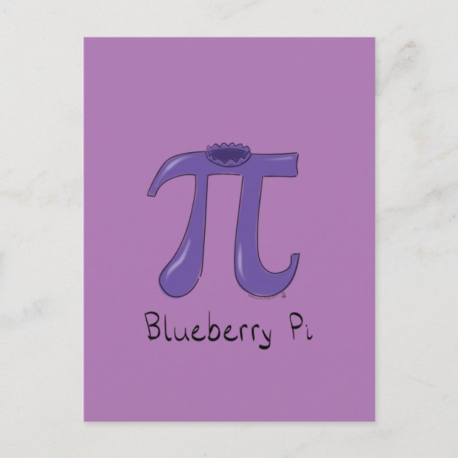 Blueberry Pi Niedlich Mah Pi Day Postcard Postkarte (Vorderseite)