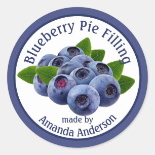 Blueberry Pie Filling 1/5" Circle Food Label Runder Aufkleber
