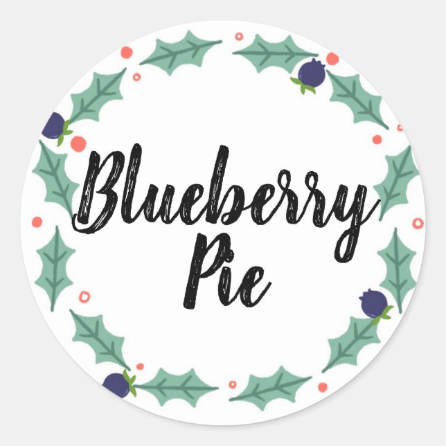 Blueberry Pie Food Labels Runder Aufkleber (Vorderseite)