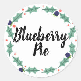 Blueberry Pie Food Labels Runder Aufkleber