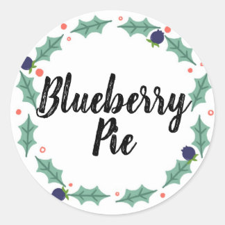 Blueberry Pie Food Labels Runder Aufkleber
