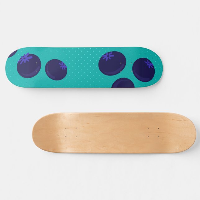 Blueberry Pop – Minimal Fruit Pattern Skateboard (Horizontal)