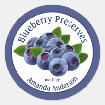 Blueberry Preserve 3" Circle Food Label