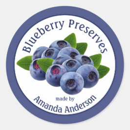 Blueberry Preserve 3" Circle Food Label Runder Aufkleber