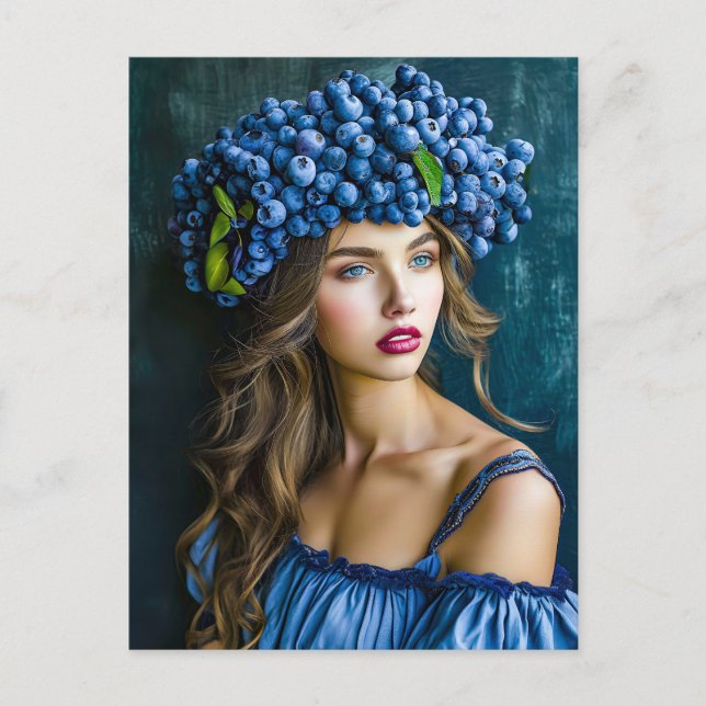 Blueberry Princess in Royal Blue Feiertagspostkarte (Vorderseite)
