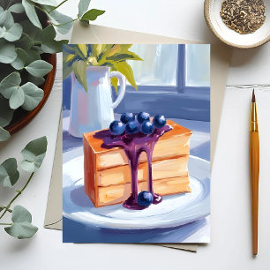 Blueberry Pstry Dessert Cake Postkarte