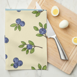 Blueberry Repeat Pattern - Pastel Vibe Geschirrtuch