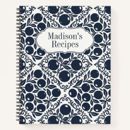 Blueberry Rustic Farmhouse French Country Recipe Notizbuch